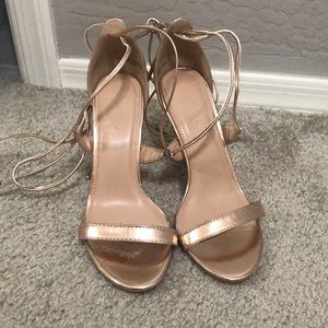 Charlotte Russe Rose Gold Strappy heels